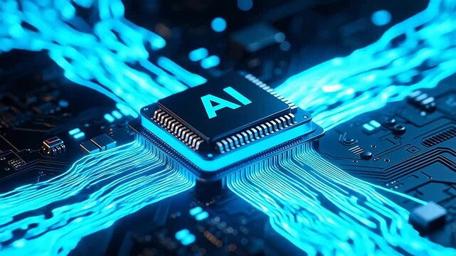 ChipwithLetter"A"onCircuitBoard