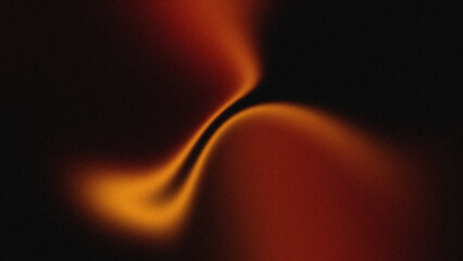Abstract rough gradient background with flowing orange and black wavy shapes with blur and noise effects.