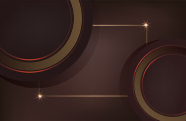 Premium background design with mocha mousse line pattern (texture) in luxury pastel colour. Abstract horizontal vector template for business banner.dark brown background with golden brown circles. 