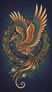 Chinese phoenix on the wall
