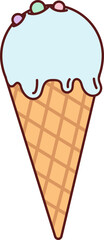 Ice Cream Cone Dripping Cartoon