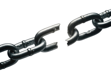Obraz premium Broken metal chain link