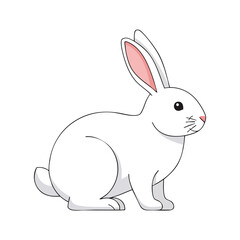 Obraz premium Cute White Cartoon Rabbit Illustration