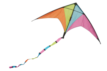 Colorful diamond kite flying