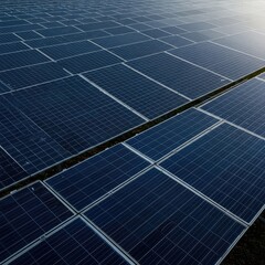 A vast array of photovoltaic panels captures sunlight efficiently, converting renewable energy into electricity for a sustainable future ,conservation ,eco ,ecology