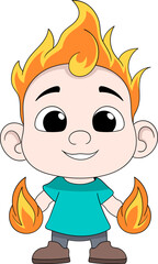 Fire Cartoon Character Symbolizing Burning Spirit And Passion