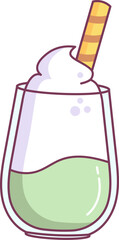 Milkshake With Whipped Cream Cartoon