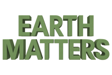 Earth Matters text design, green font