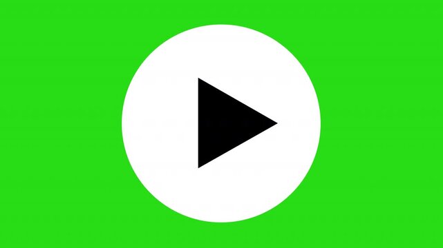 Mouse click on the video pause and play buttons, 4K animation on a green screen