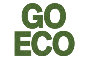 Eco-friendly concept with grass-covered text