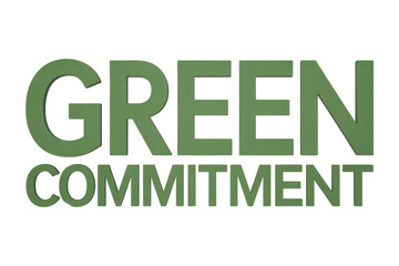 Naklejka premium Green commitment text logo design