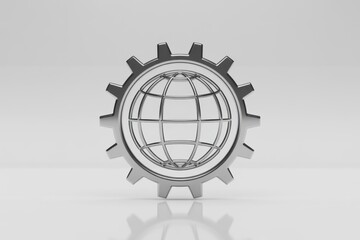 Gear wheel and globe connection symbol