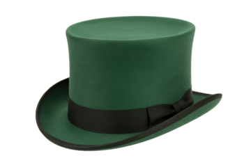 Green top hat with black ribbon