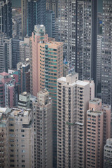 空撮で捉えた香港の密集都市風景