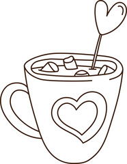Mug With Marshmallow Heart Doodle
