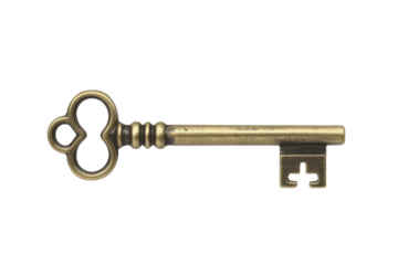 Ornate antique skeleton key with bronze finish
