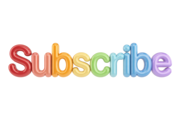 Rainbow Subscribe Balloon Text