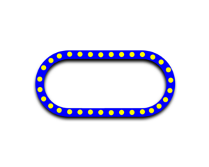 Blue paperclip with yellow dots isolated on transparent background