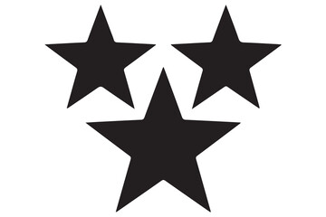 Obraz premium Three star silhouette rating icon set 