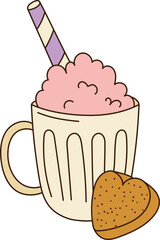 Groovy Milkshake In Mug With Cookie