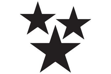 Obraz premium Three star silhouette rating icon set 