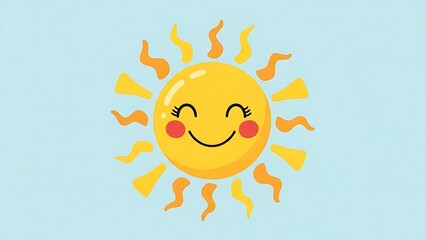 Cheerful sun with radiant rays illustration
