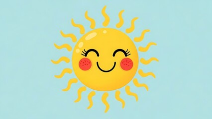 Cheerful sun with radiant smiles illustration