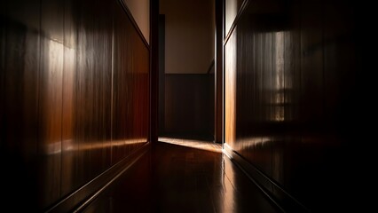 Serene hallway illuminated by natural light illustration