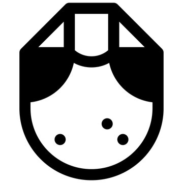 Pebble tool. Outlined stroke vector icon with black-filled details.