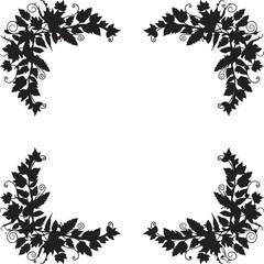 Obraz premium Decorative leaf corner design elements