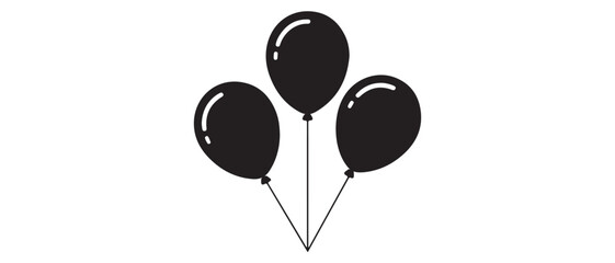 Balloon silhouette set party decoration icon
