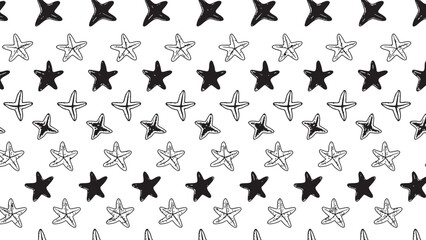 Collection of hand drawn star shapes in various styles and sizes