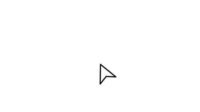 Mouse click cursor icon animation. Arrow, computer, pointer, mouse, select, choose, animation icons. Transparent background