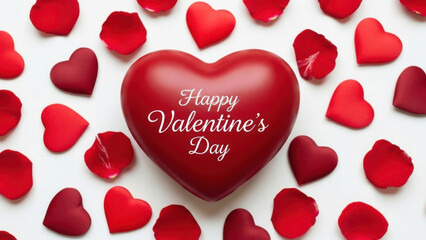 Happy valentine's day heart isolated on white background isolated on white background