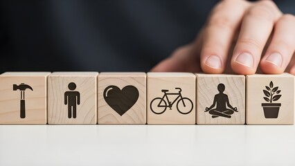 Holographic image of wellness and lifestyle concepts