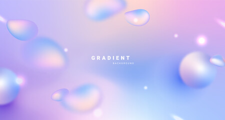 Soft pastel gradient background with floating abstract shapes. Vector illustration.