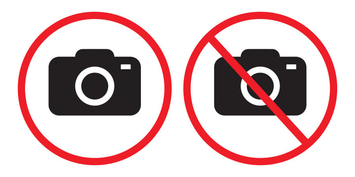 No photography sign with camera icon Victor Art Element