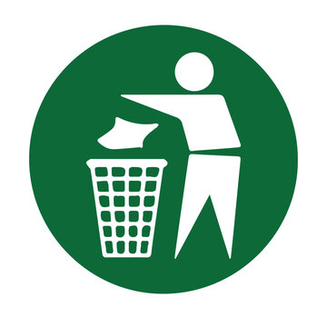 Rubbish bin littering trash icon Victor Element