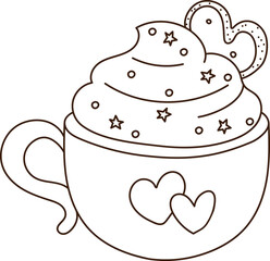 Cupcake Mug With Whipped Cream Doodle