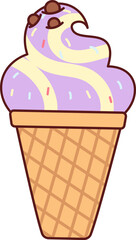 Ice Cream Cone With Sprinkles Cartoon