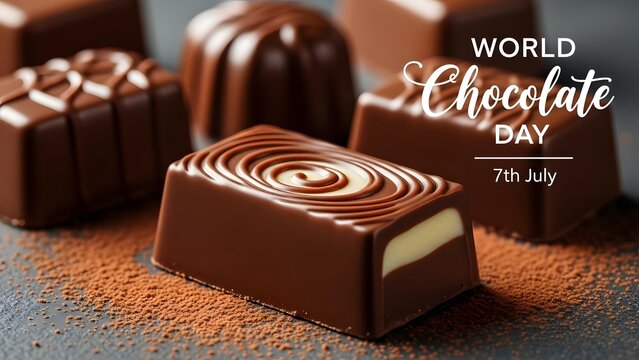Delicious chocolate treats on display for world chocolate day celebration with rich aromas and flavors - Powered by Adobe