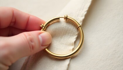 Gold Napkin Ring with Fabric &ndash; Elegant Table Setting Detail for Dining, Decor, and Hospitality Themes