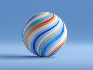 Colorful swirl ball on a blue background creative design and concepts