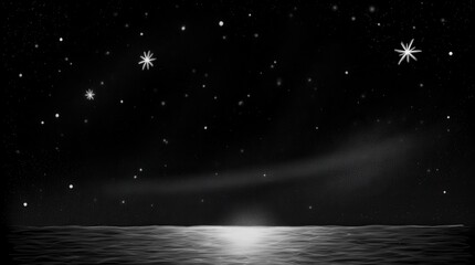 Starry night Deep dark sky with drops of stars. drawn by hand 
