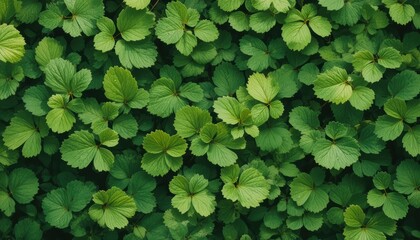 Lush Green Leaves Creating a Vibrant Natural Background Full of Life and Freshness