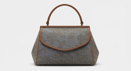 ミニマルな背景に映えるモダンで上品なレザートリムハンドバッグ 柔らかな光が素材の質感を美しく引き立てる. AI Generated