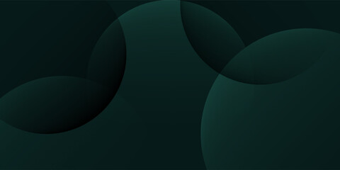 A dark green background with smooth, overlapping circles. The background is green with a gradient texture, creating a modern, abstract style. Minimal abstract circles vector gradient background