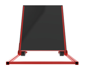 Obraz premium Red heavy duty manual trolley for logistics high resolution transparent png image