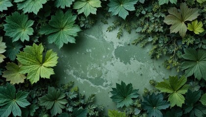 Dense Green Leaves Creating a Natural Background Texture with Subtle Earthy Tones