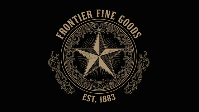 Frontier Fine Goods Est 1883 Texas Star Emblem.